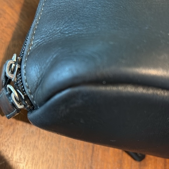 Tignanello backpack  mini backpack leather  black  2 exterior zipper pockets EUC